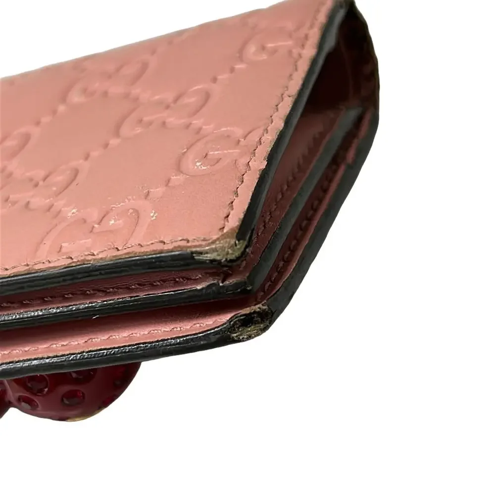 Gucci Cherry Bifold Wallet 476050 Pink Red Multi